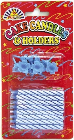 Cake Candles & Holders - Blue